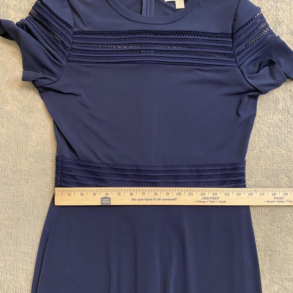 Michael Michael Kors Dress Womens Large Navy Lace Trim Ruffle Hem Short Sleeve - Picture 7 of 10